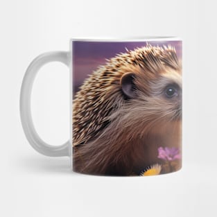 Hedgehog Animal Wildlife Wilderness Colorful Realistic Illustration Mug